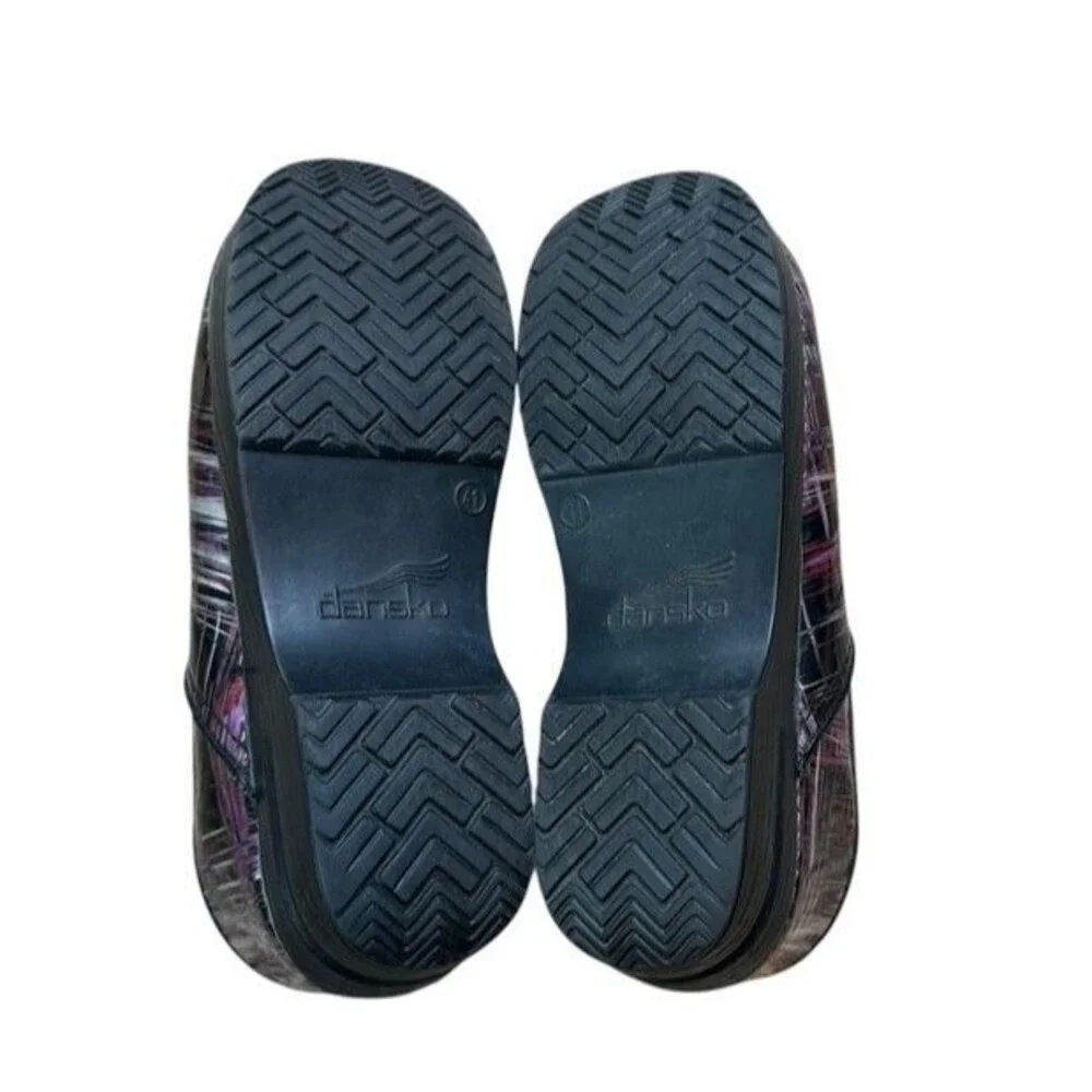 DANSKO Women Size 41 Professional Crosshatch Patent Clog Metallic 10.5- 11 Shoes